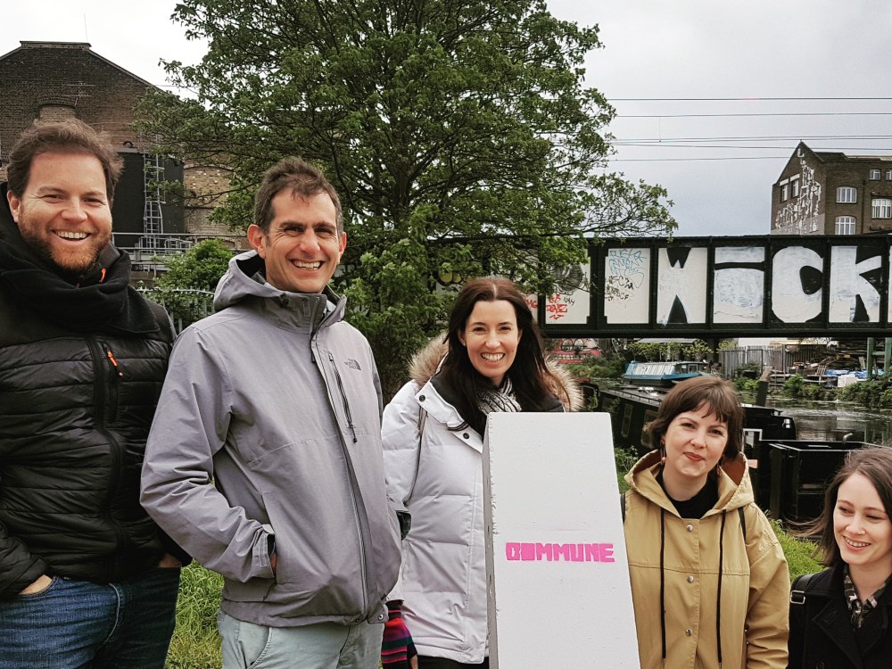Commune Festival group on tow path Wick pic